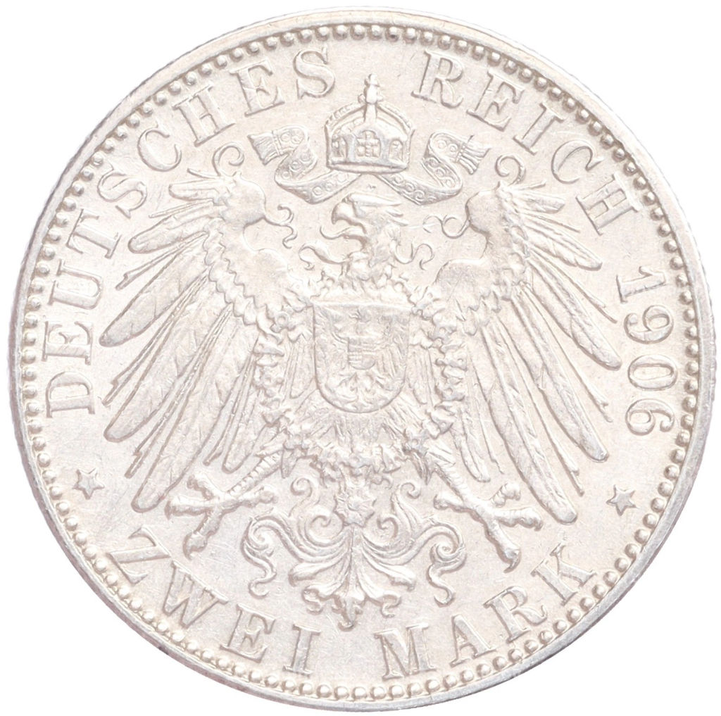 2 марки 1906 года Германия (Баден) 50 лет свадьбе Фридриха I и Луизы Прусской