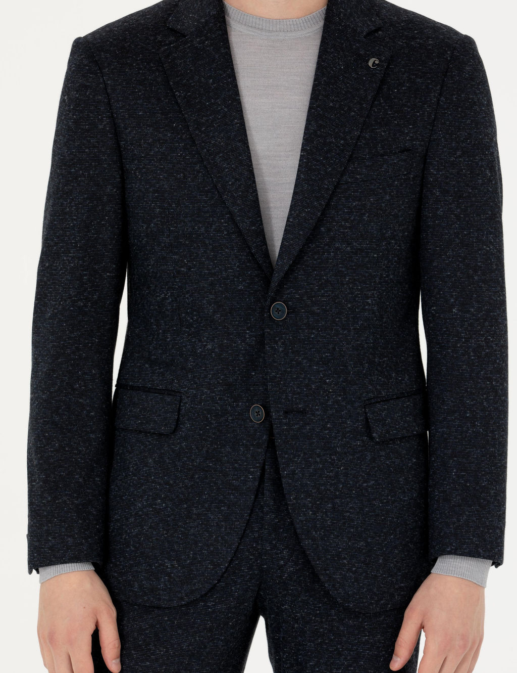 Lacivert Slim Fit Y_n Kar___ml_ Klasik Ceket