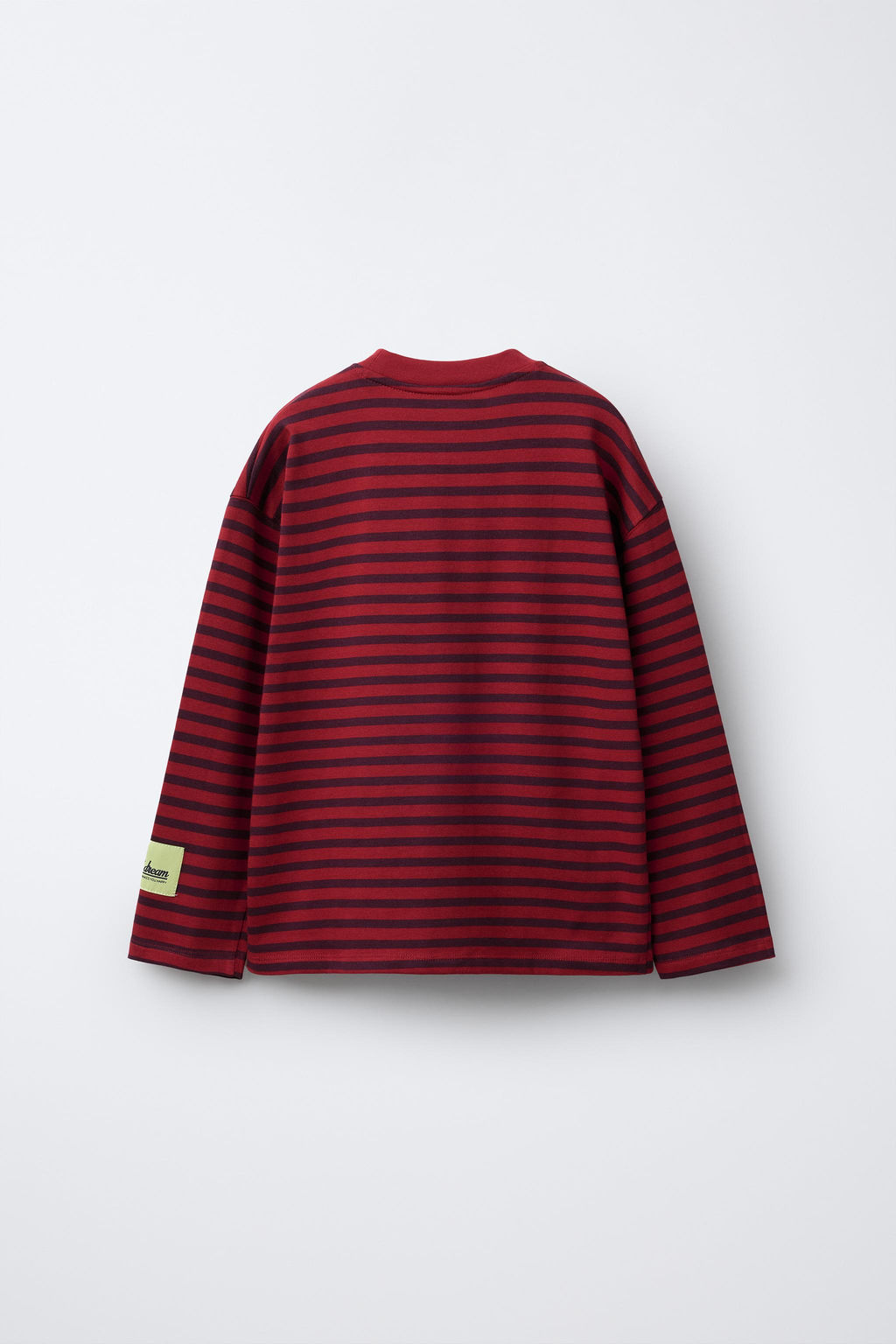 CAMISETA RAYAS TEXTO / Rojo oscuro - Zara фото 3