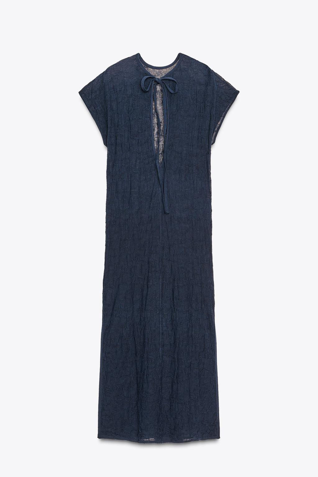 FINE KNIT CRINKLED MIDI DRESS - Zara фото 7