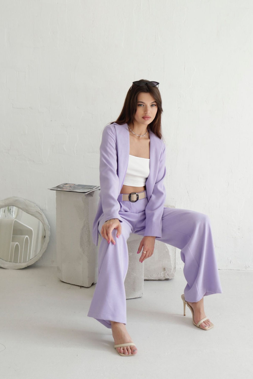 9619 Костюм брючный лавандовый - Martichelli фото 12