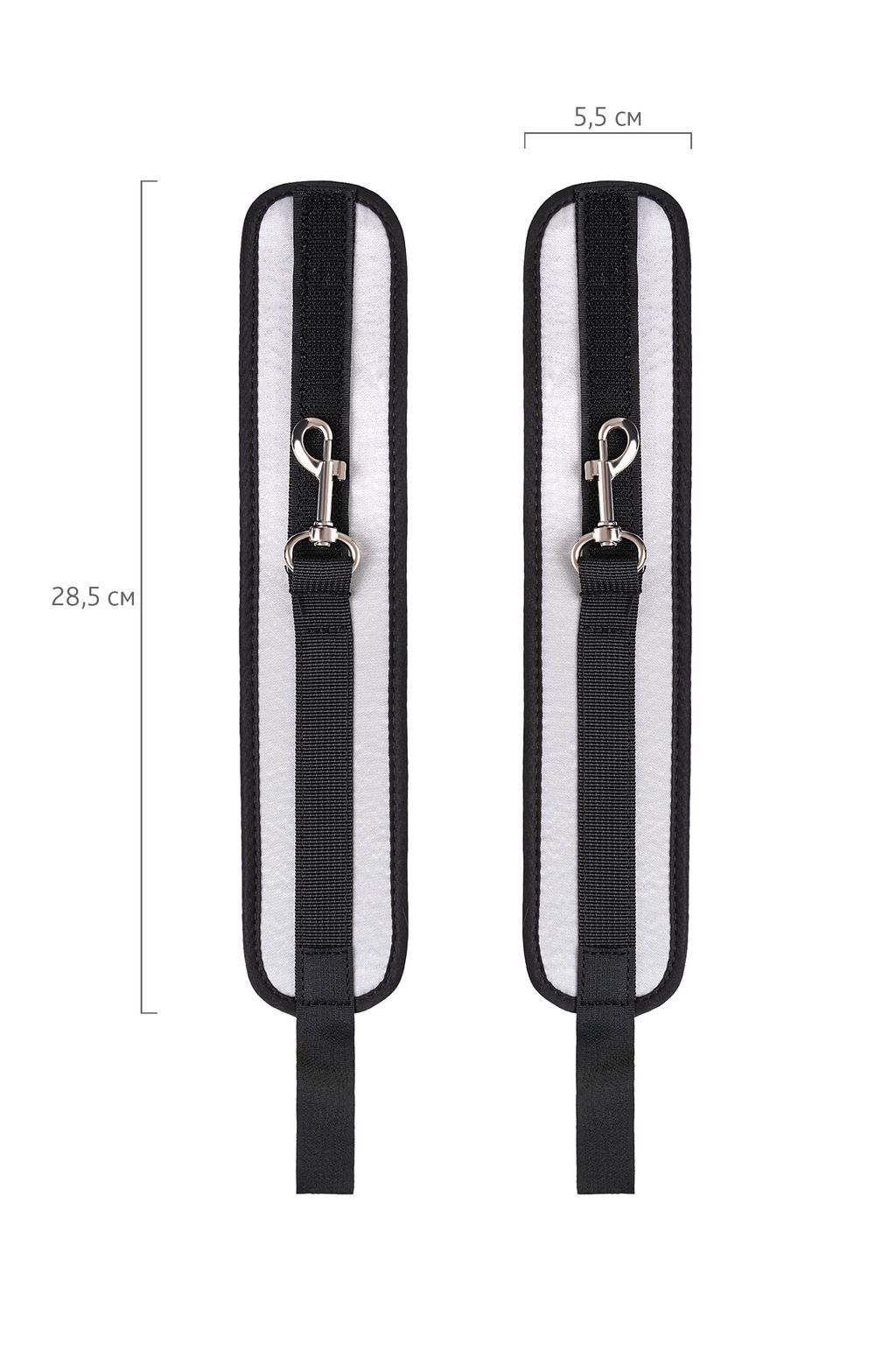 Поножи Anonymo #0157, полиэстер, черно-серебристый, 28,5 см