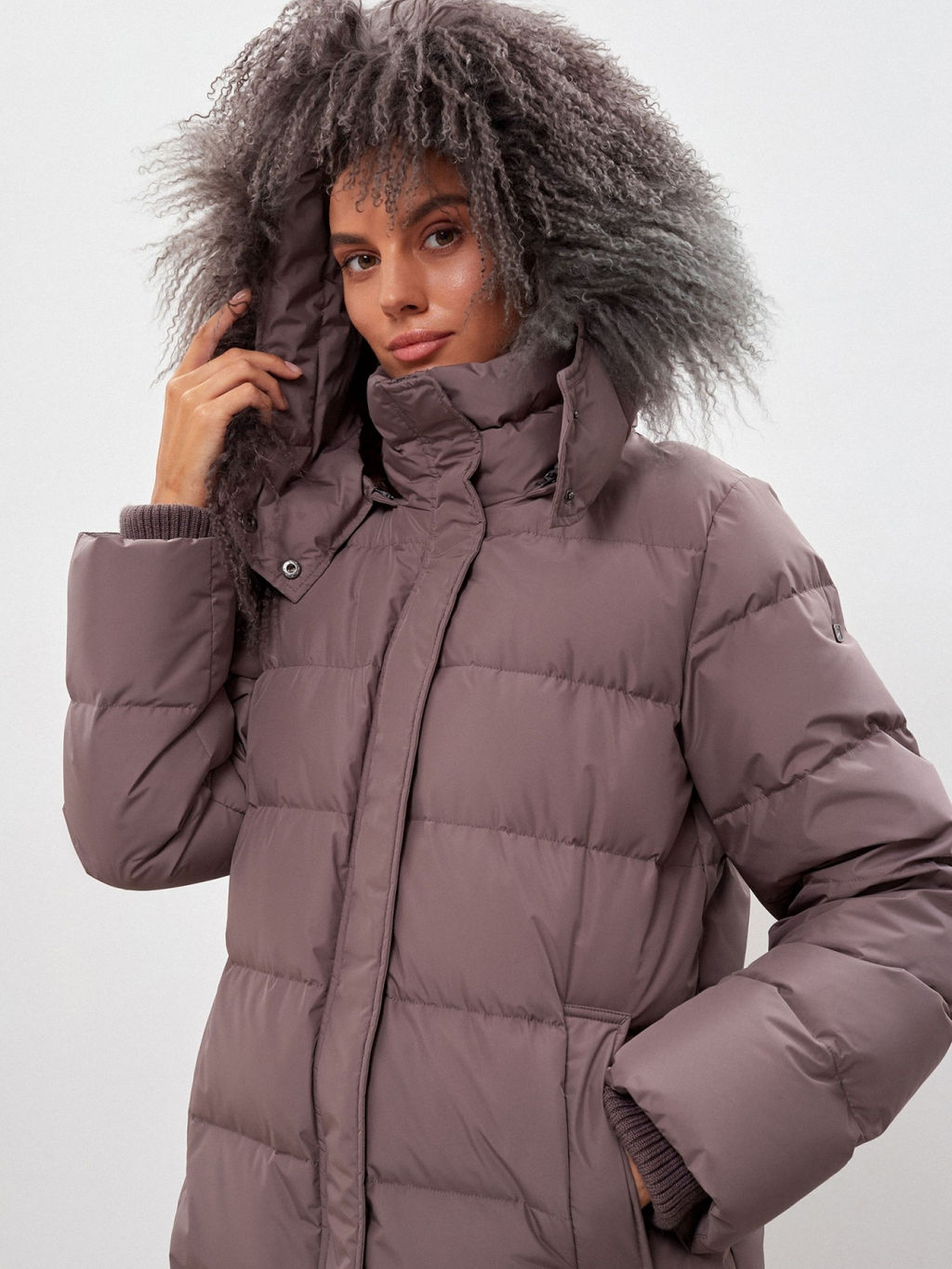 Conso/WDL 220514 - cappuccino Пуховое Полупальто фото 7