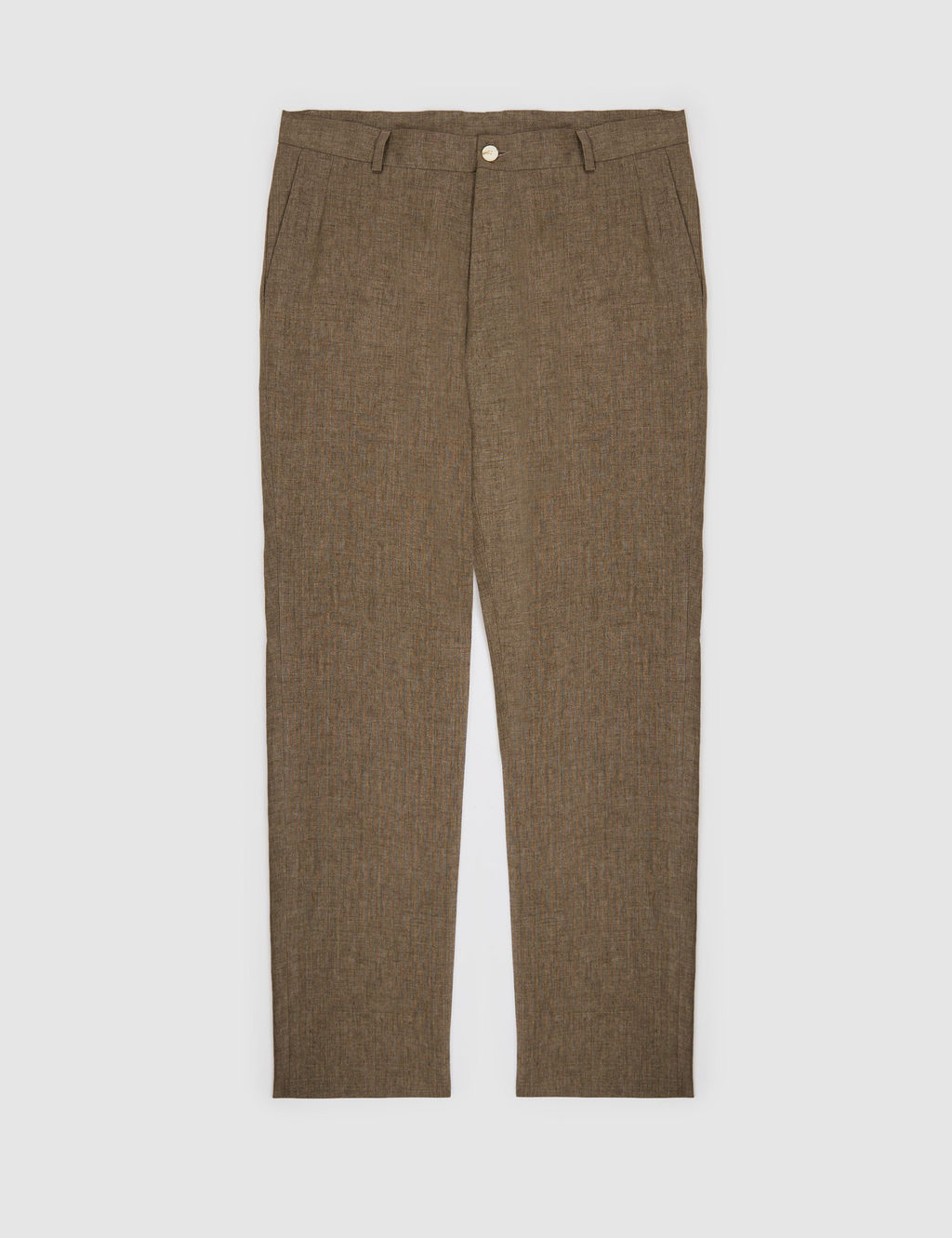 Haki Slim Fit Beli Lastikli %100 Keten Pantolon