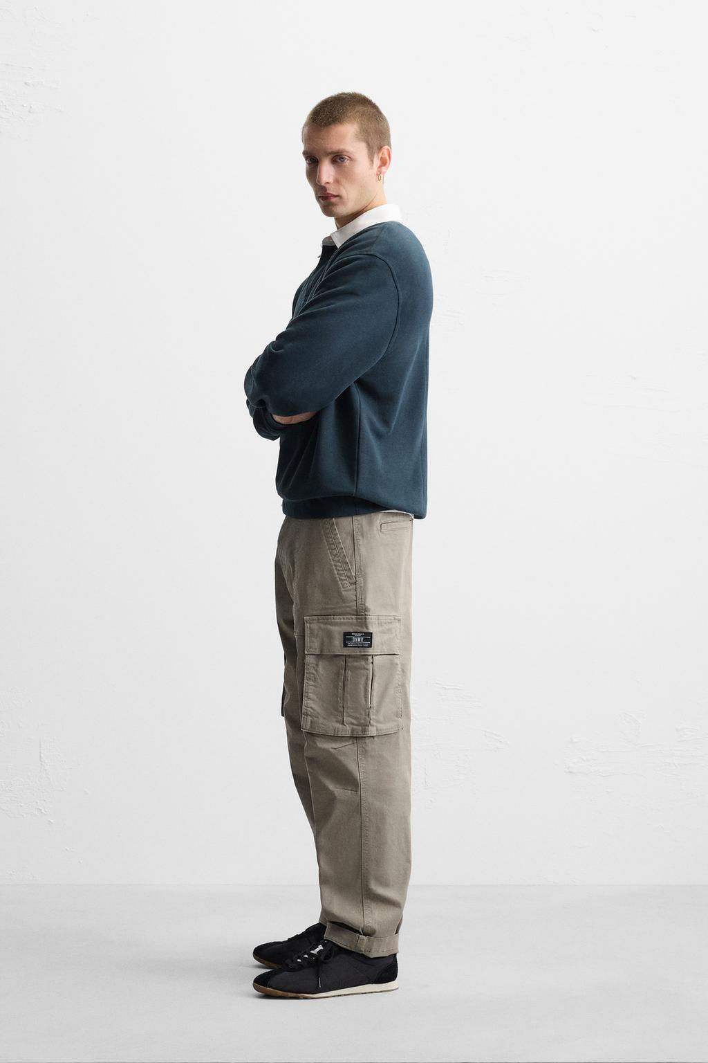 RELAXED FIT CARGO TROUSERS - Zara фото 4