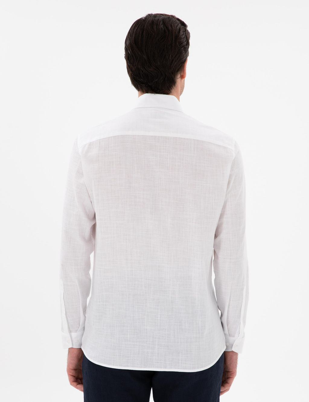 Beyaz Regular Fit D__meli Yaka Pamuklu G_mlek - Cacharel фото 5