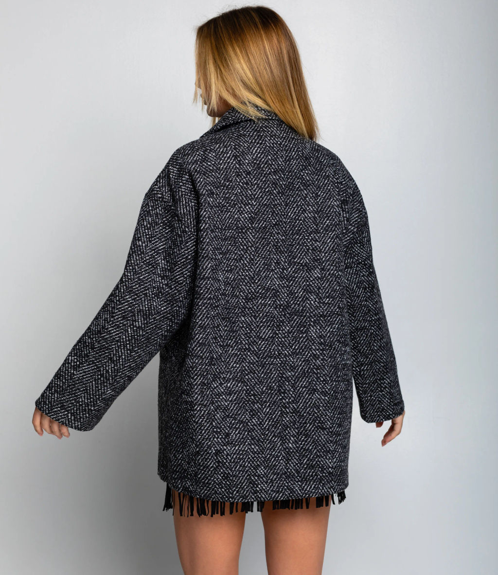 Полупальто #КТ1813 (5), тёмно-серый - Dommod фото 3