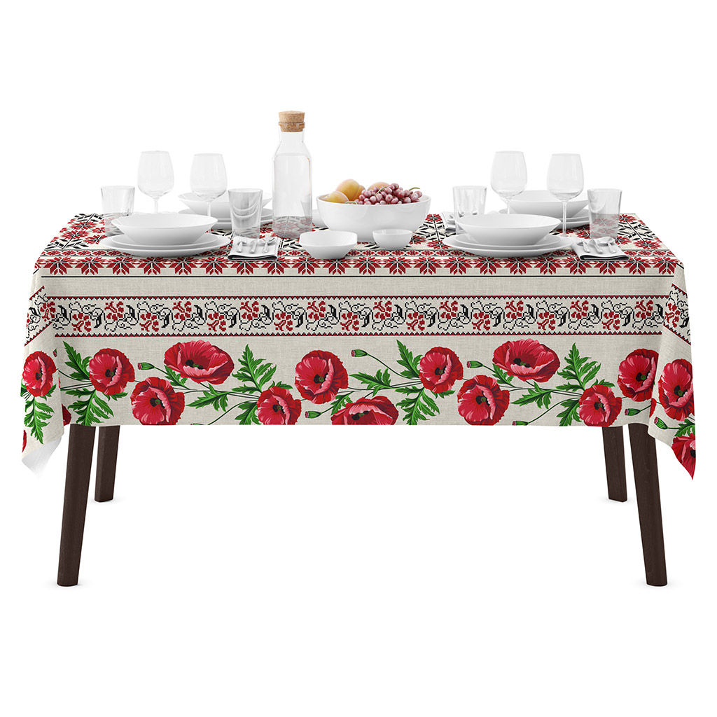 Мир Вам Скатерть 180х145см, длина стола до 140см, на 6 персон, хлопок Комфорт 171г/м2, Домашняя мода (Россия)  фото 9