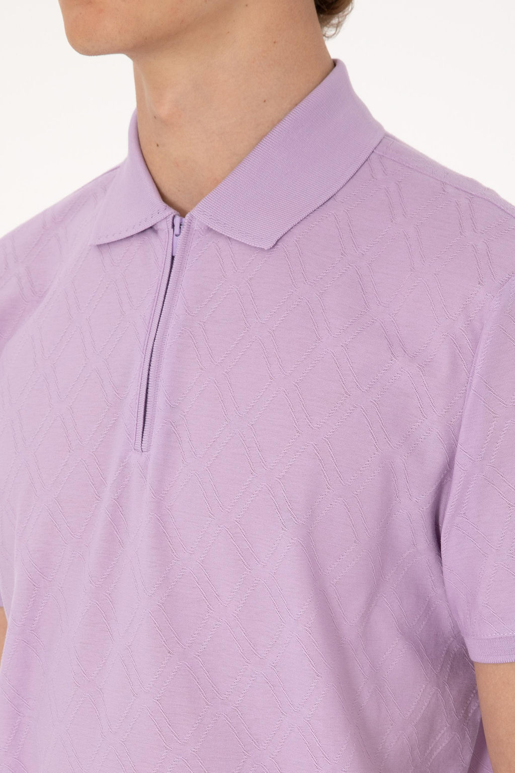 Erkek Regular Fit Fermuarl_ Lila Desenli Ti__rt Sepette S_rpriz _ndirim - U.s. polo assn фото 7
