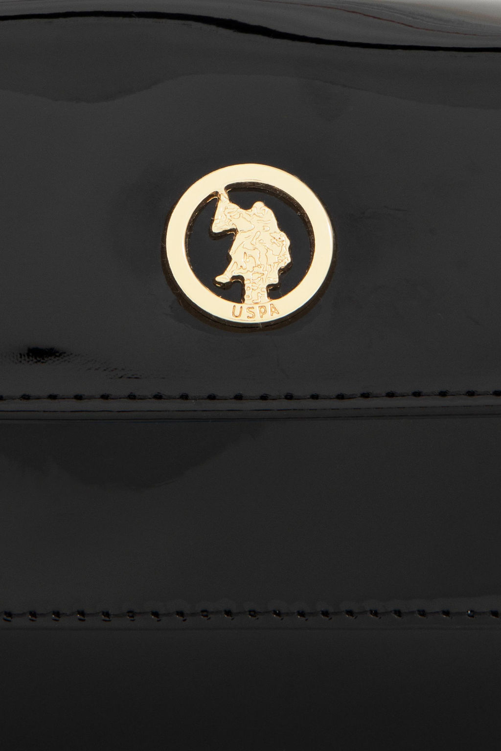 Женская черная лакированная кожаная сумка - U.s. polo assn фото 7
