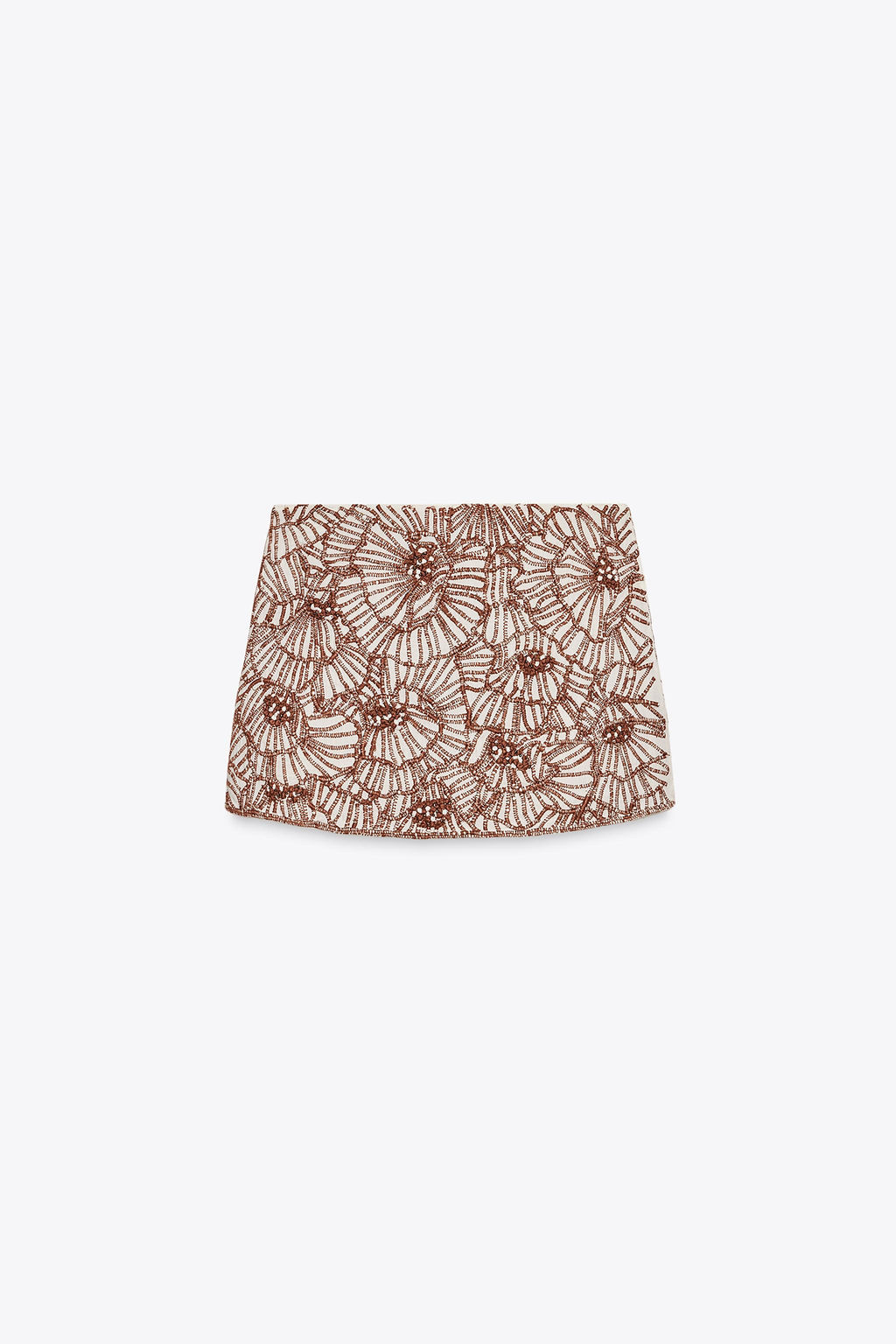 ZW COLLECTION FLORAL EMBROIDERY MINI SKIRT - Zara фото 8