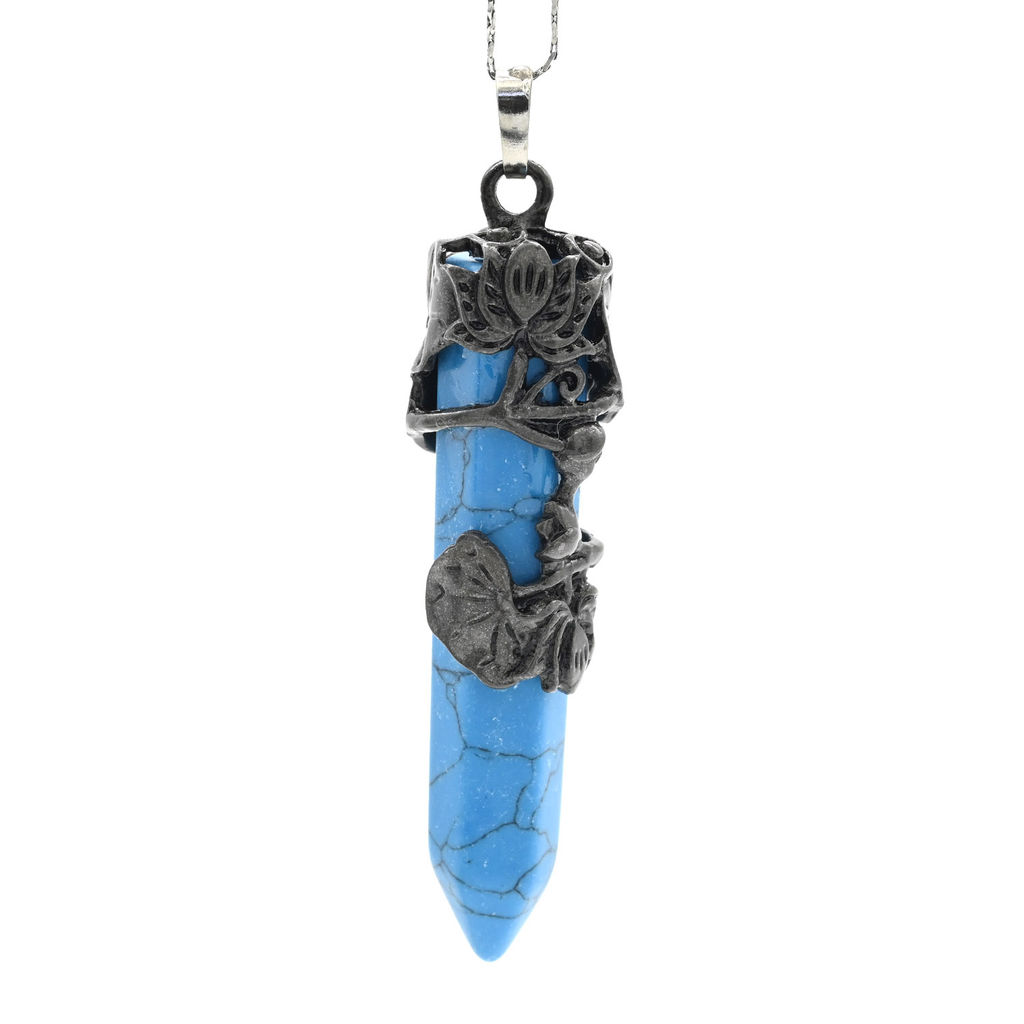 Маятник подвеска 15*55мм с бирюзой искусственной