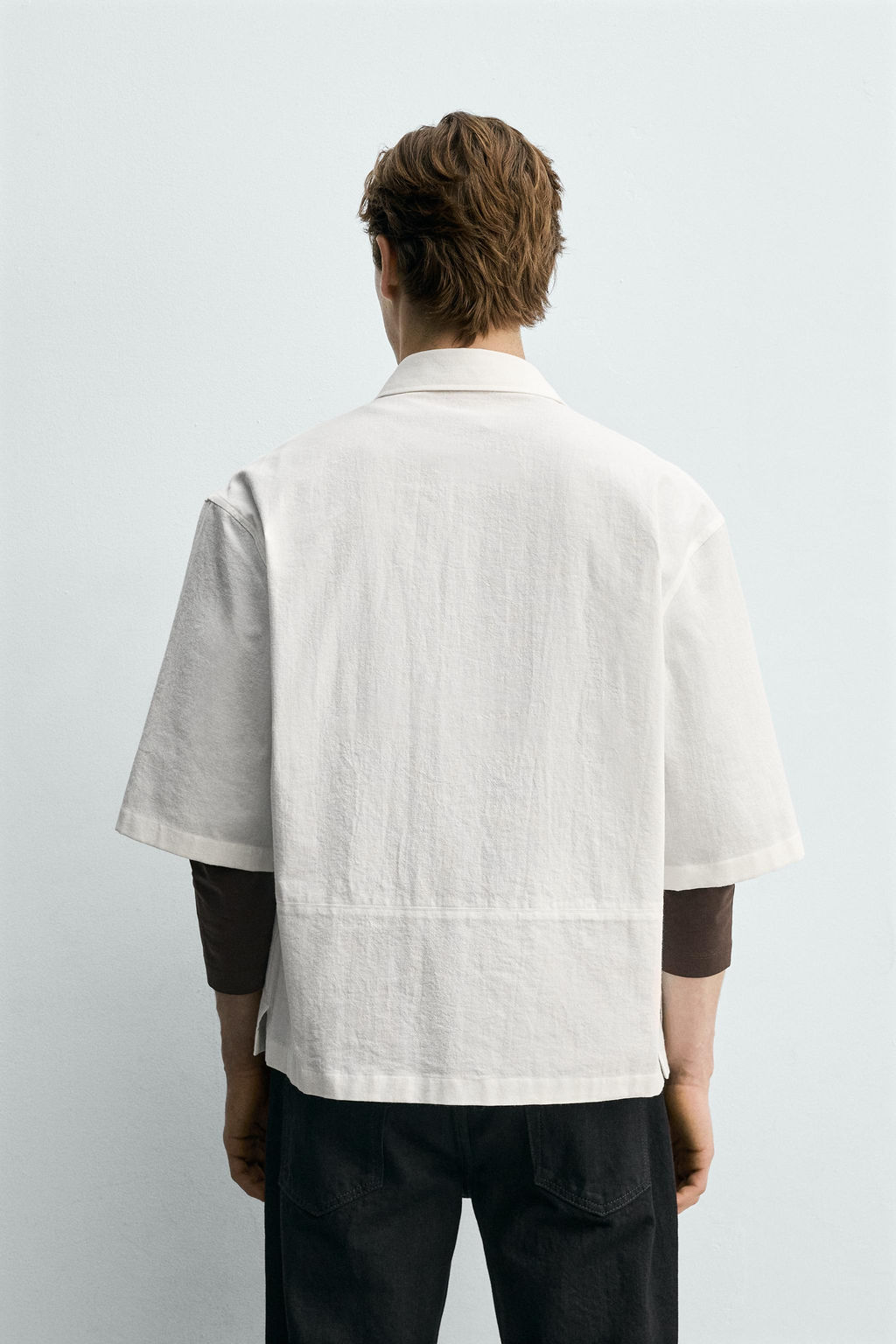 CAMISA RELAXED FIT ALGOD?N / Blanco - Zara фото 3