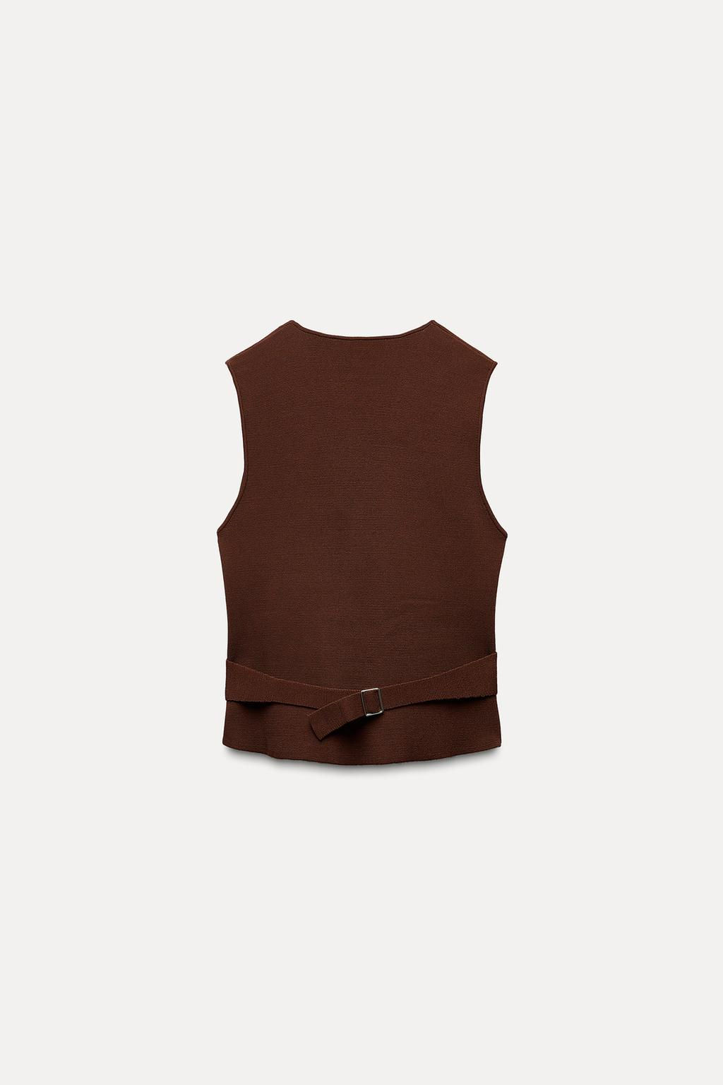 KNIT WAISTCOAT TOP WITH BACK TAB - Zara фото 14