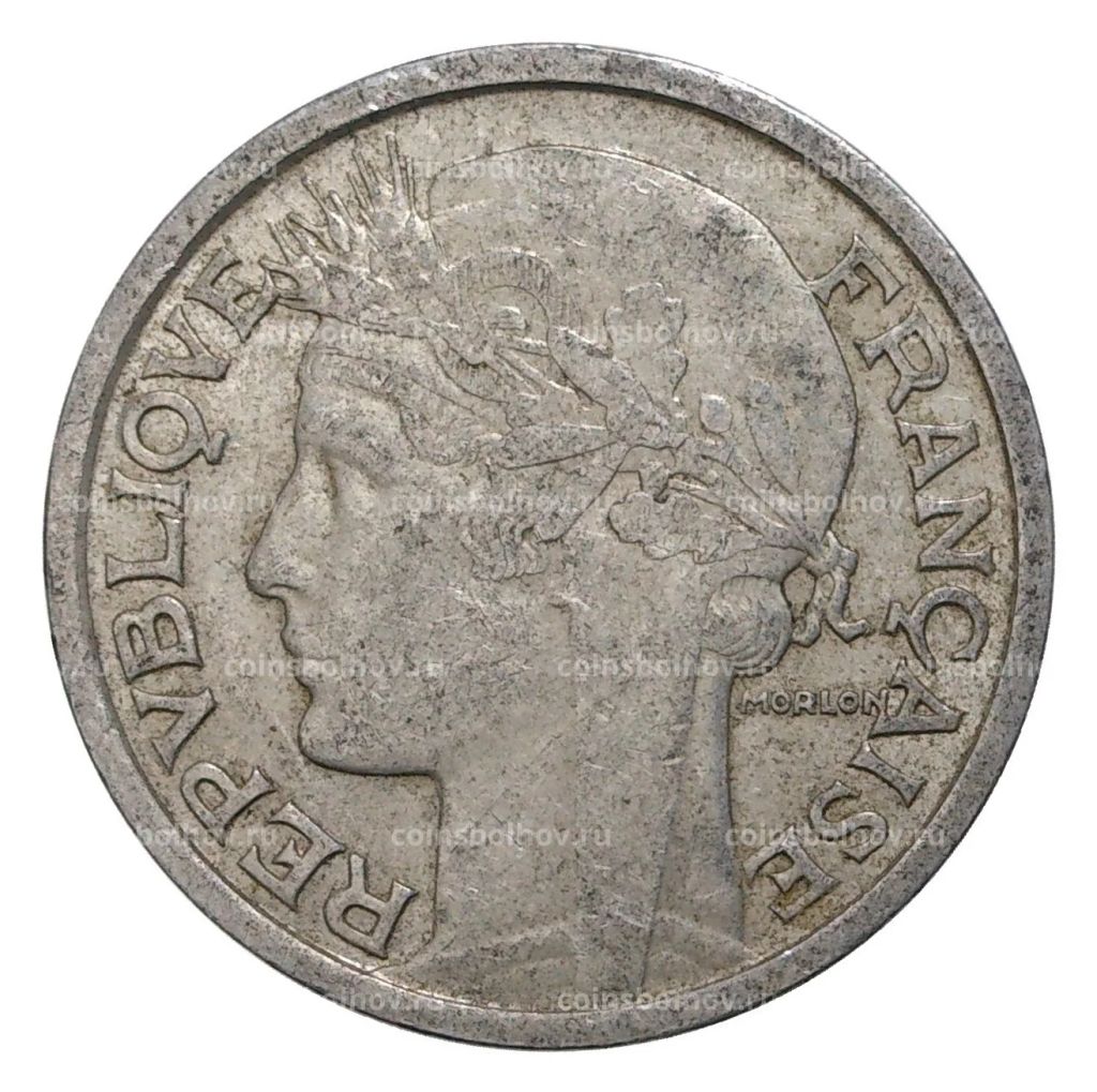 Монета 2 франка 1947 года Франция