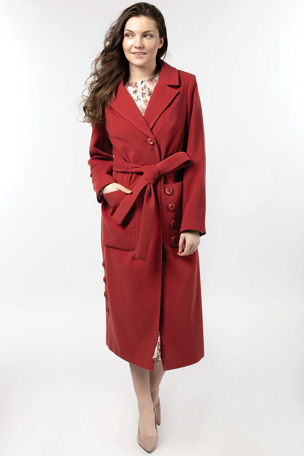 Пальто женское демисезонное (пояс) - El podio фото 2