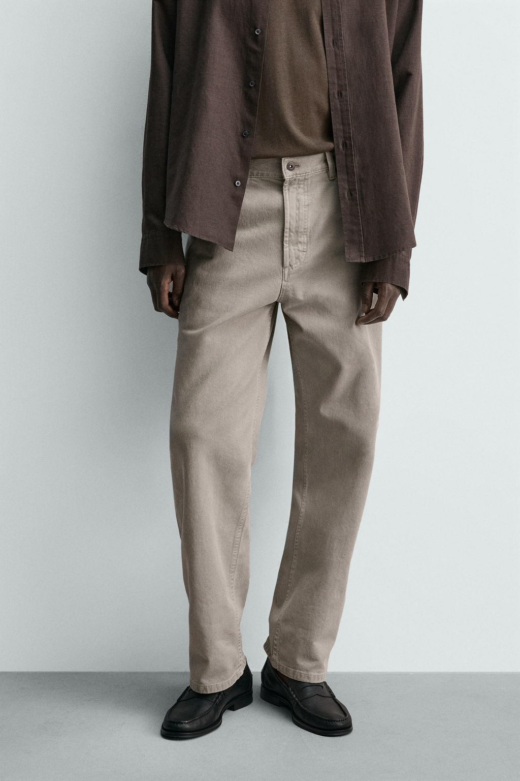 JEANS STRAIGHT FIT LAVADO / Beige claro - Zara фото 2