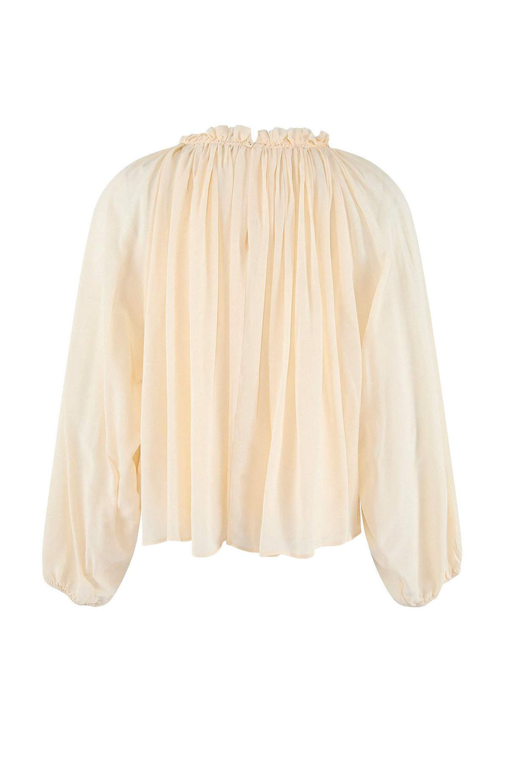 Ac?k Sar? Yakas? Buzgulu Oversize Hafif Transparan Bluz TWOSS26BZ00652 - Trendyolmilla фото 2