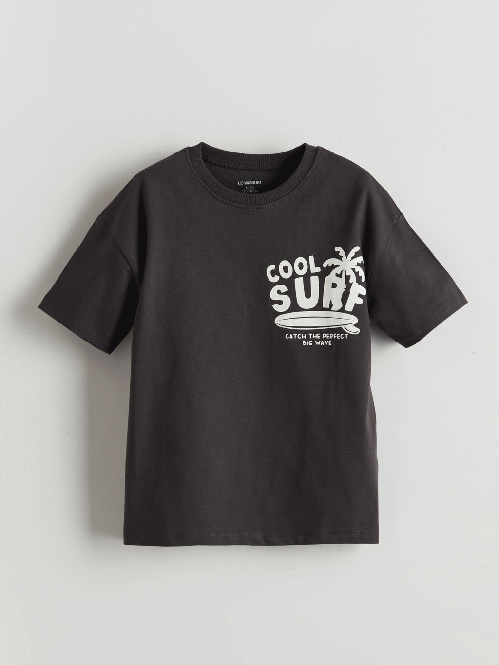 Bisiklet Yaka Yaz? Bask?l? Erkek ?ocuk Ti??rt