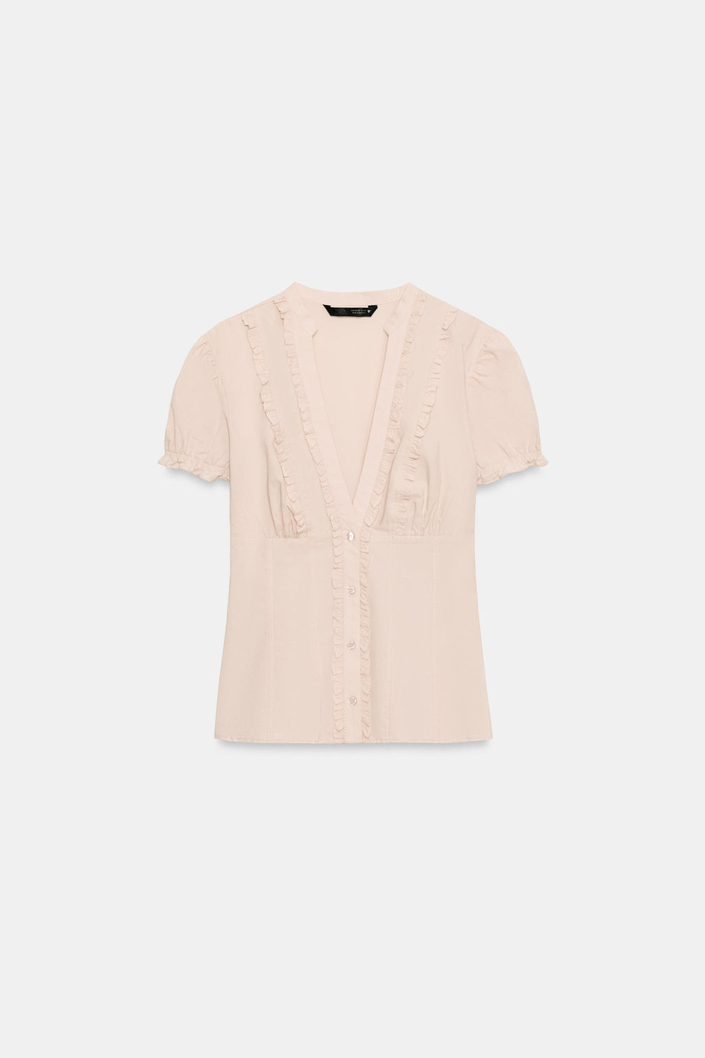 CAMISA POPEL?N VOLANTES / Rosa pastel - Zara фото 3