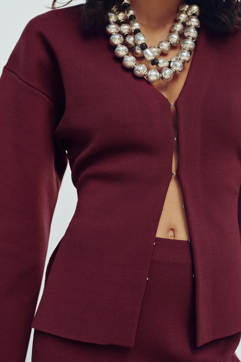 PLAIN KNIT FITTED CARDIGAN - Zara фото 2