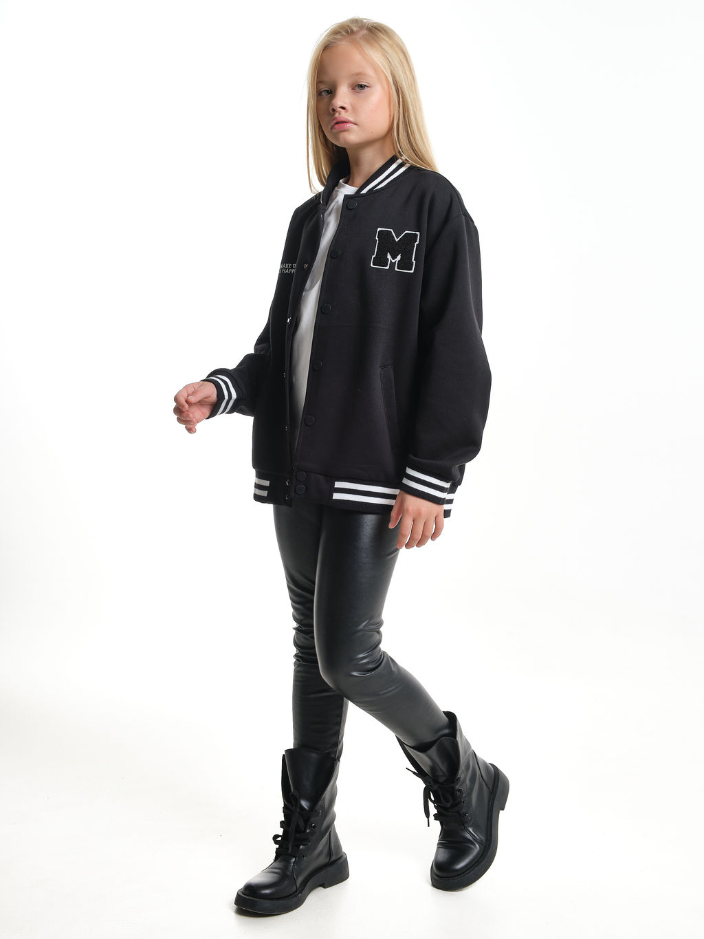 Бомбер (джемпер) 33-25015 черный - Mini maxi фото 5