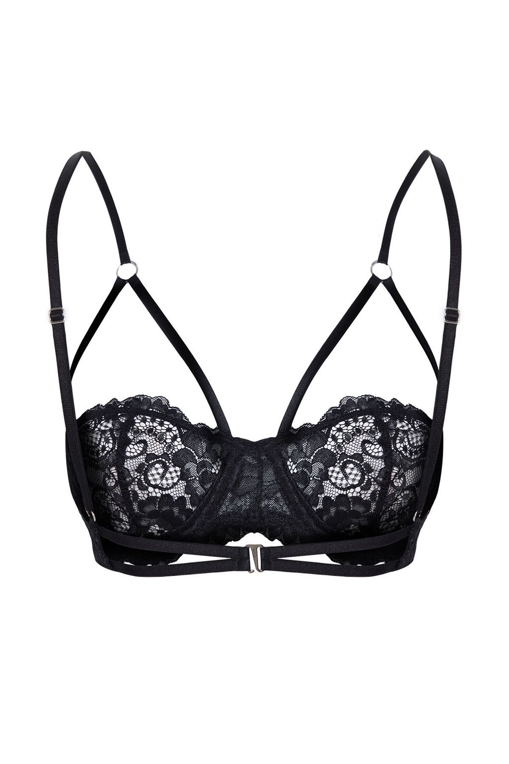 TRENDYOLMILLA Siyah Dantelli Biyeli Ip Ask?l? Balenli Kaps?z Balconette Orme Sutyen THMSS23SU00076  фото 11