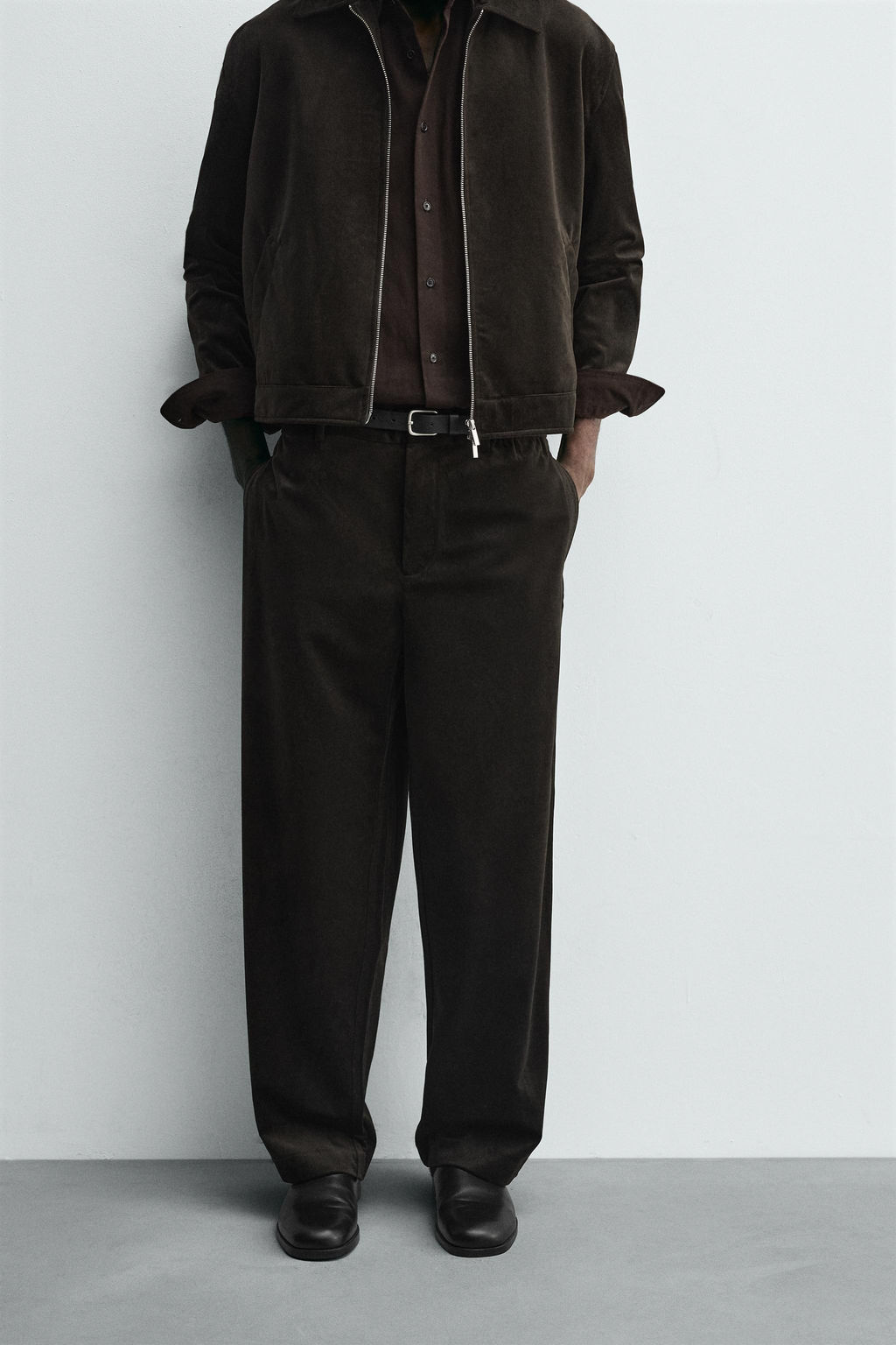 TEXTURED VELVET TROUSERS - Zara фото 2