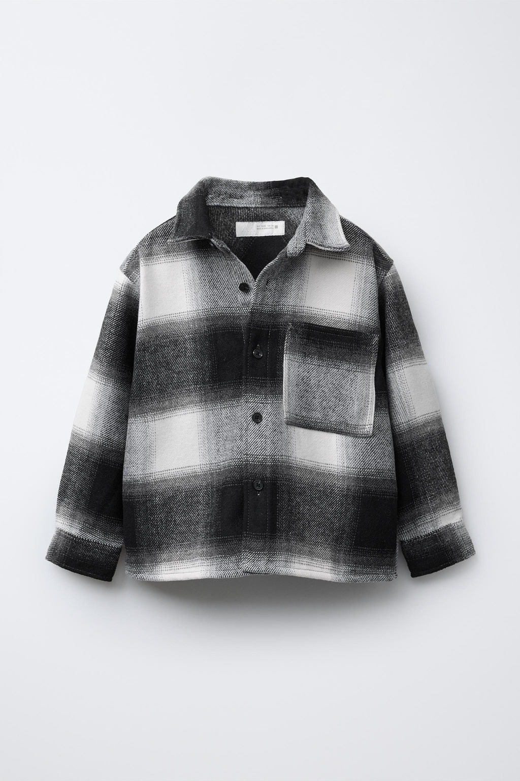 CHECK OVERSHIRT WITH DETACHABLE FLEECE HOOD - Zara фото 2