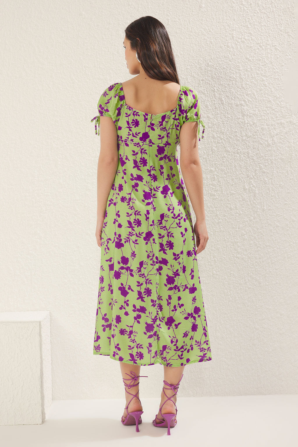 Yesil Duz Maxi Dokuma Elbise TWOSS25EL00662 - Trendyolmilla фото 4