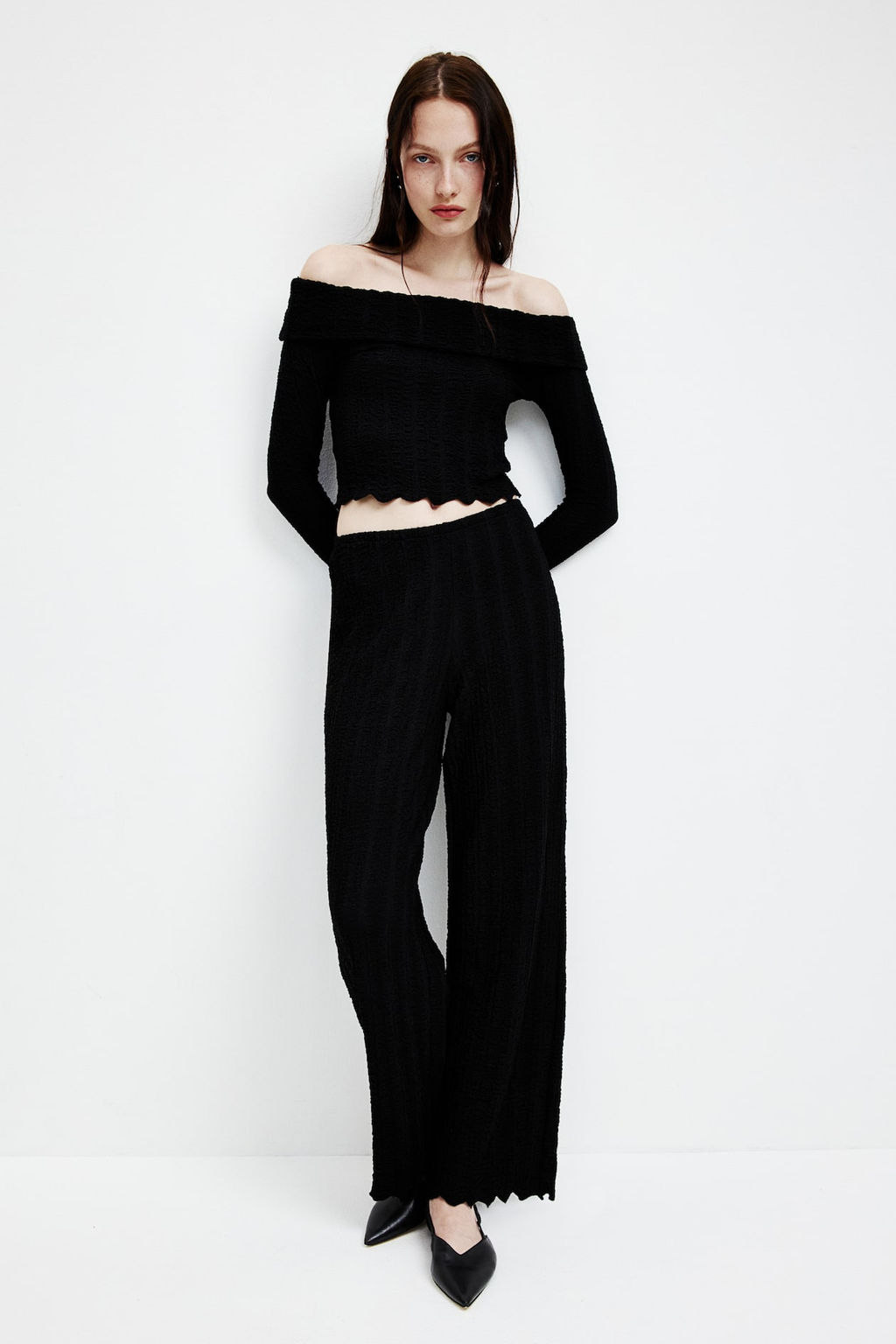 Top off-the-shoulder con textura - H&m фото 3
