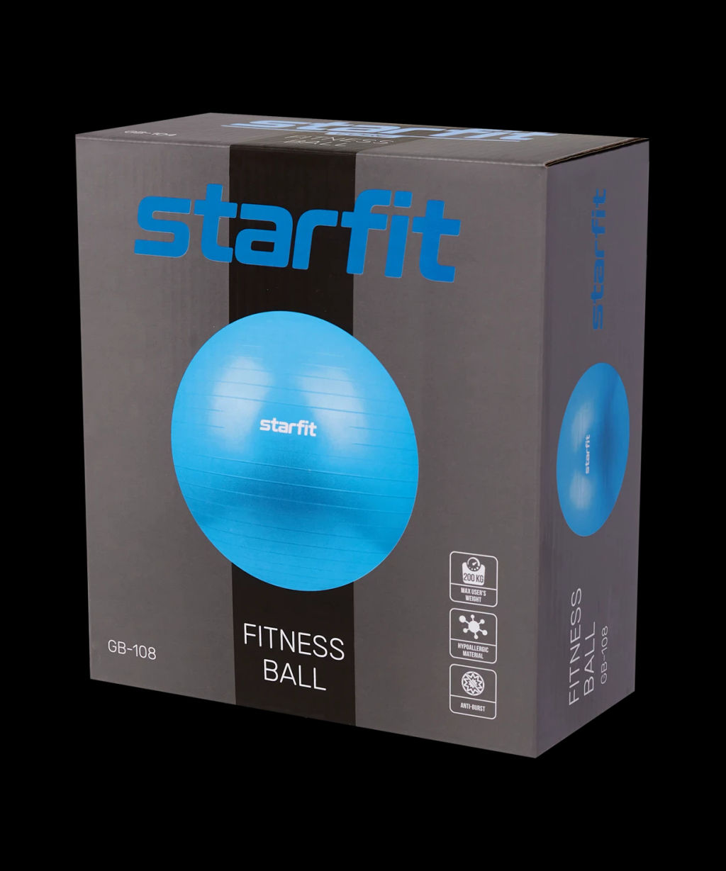 Фитбол STARFIT GB-108 65 см, 1000 гр, антивзрыв, фиолетовый  фото 5
