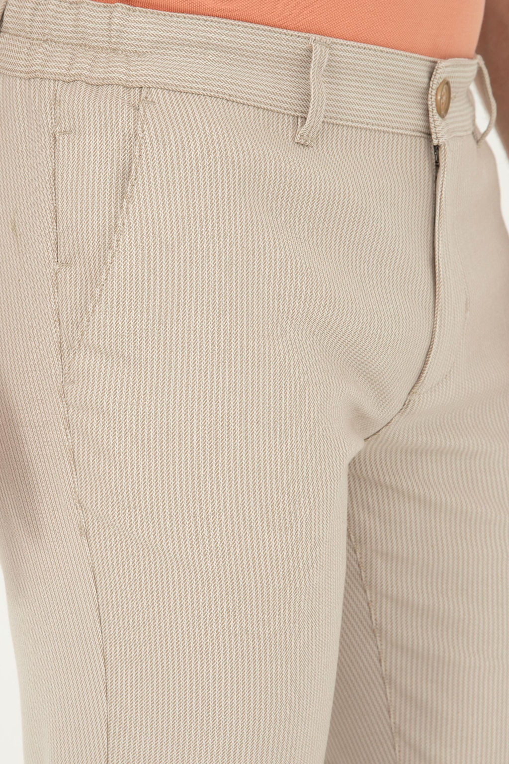 Erkek Slim Fit Camel Kanvas Pantolon