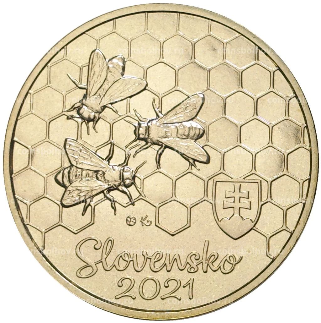 5 евро 2021 года Словакия  Медоносная пчела