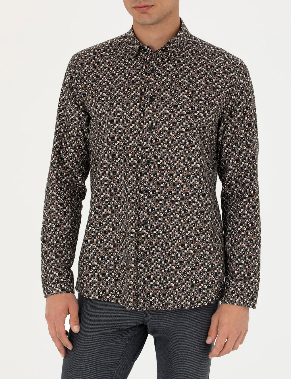 Siyah Slim Fit Uzun Kollu G_mlek - Pierre cardin фото 6