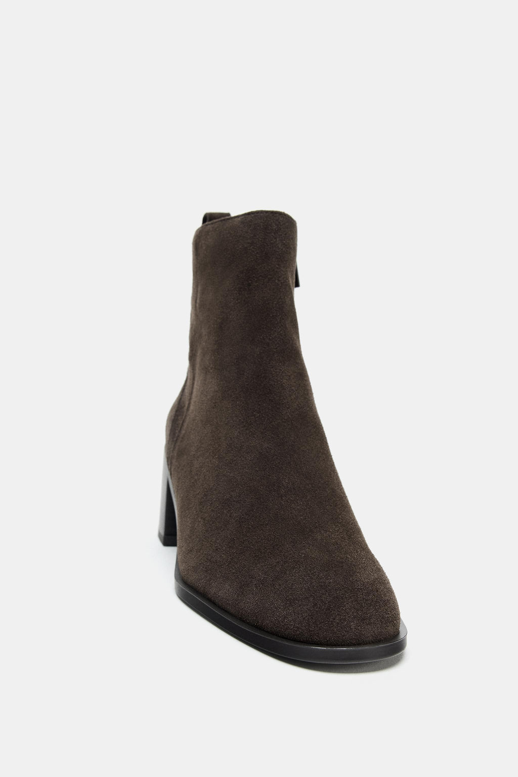 SPLIT SUEDE BLOCK HEEL ANKLE BOOTS - Zara фото 3