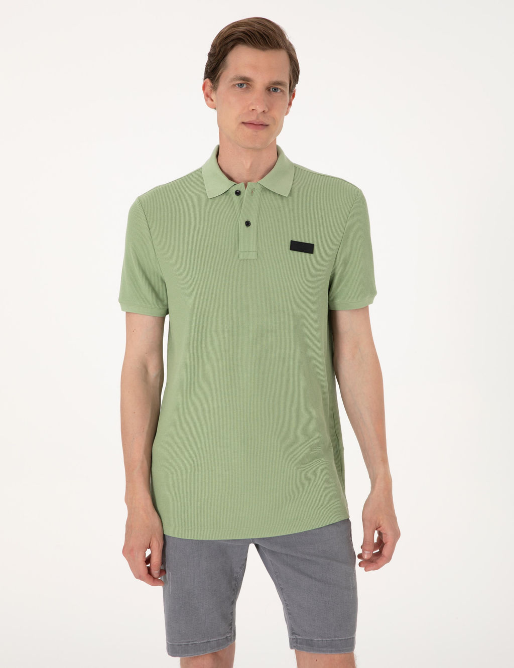 _a_la Ye_ili Slim Fit _rme Dokulu Polo Yaka Ti__rt