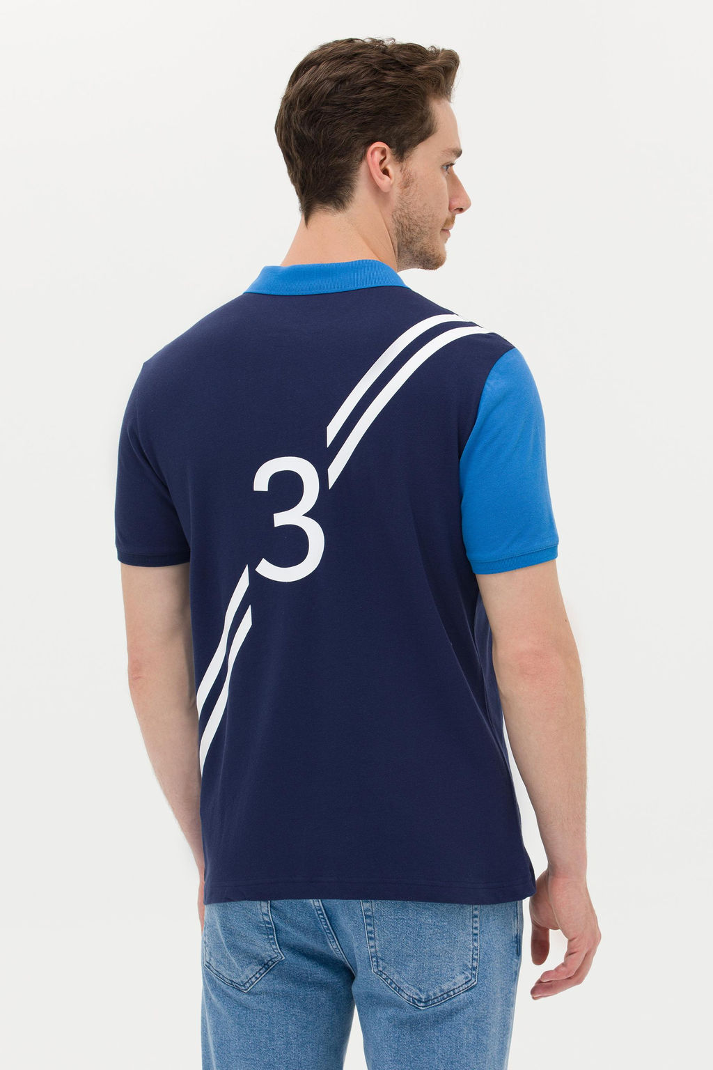 U. S. Polo Assn Мужская темно-синяя футболка с воротником-поло - U.s. polo assn фото 5