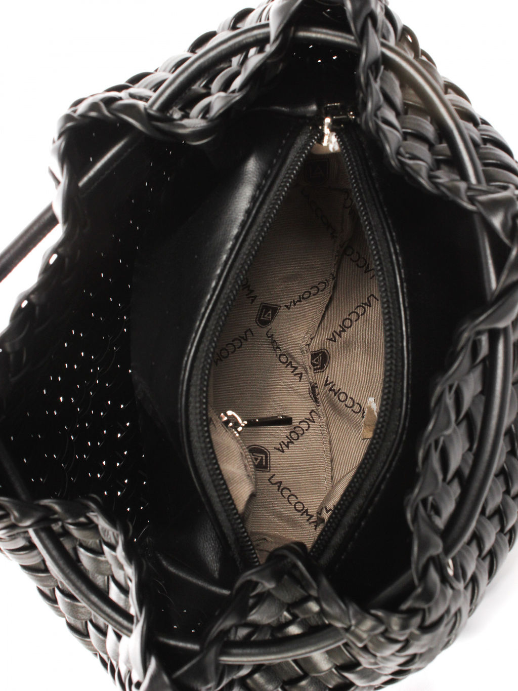 LACCOMA сумка СУ038-черный эко кожа хлопок  фото 5