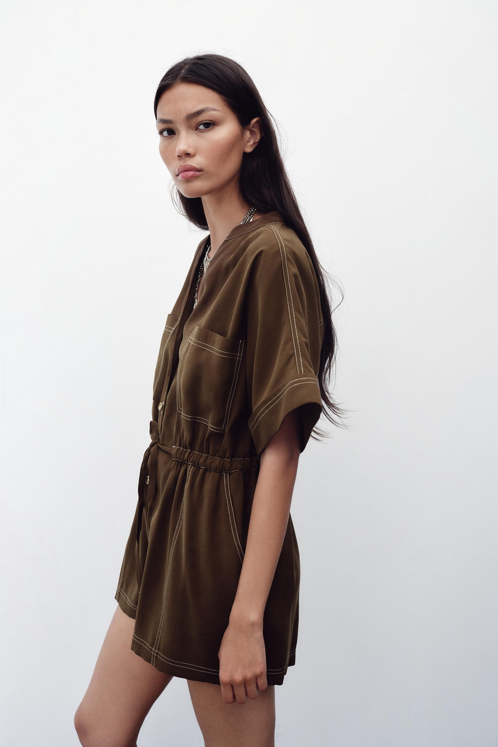 TOPSTITCHING PLAYSUIT - Zara фото 3