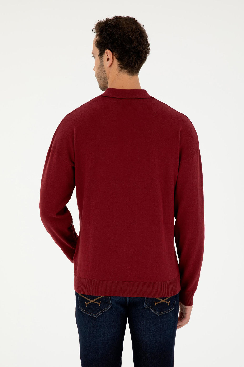 Erkek Bordo Basic Kazak