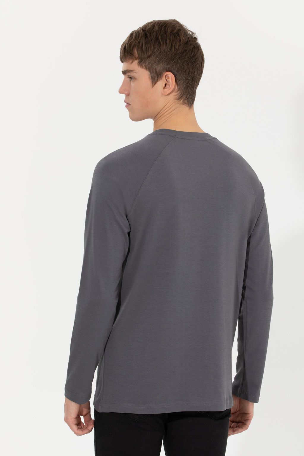 U. S. Polo Assn Мужской комфортный свитшот антрацитового цвета с круглым вырезом - U.s. polo assn фото 5