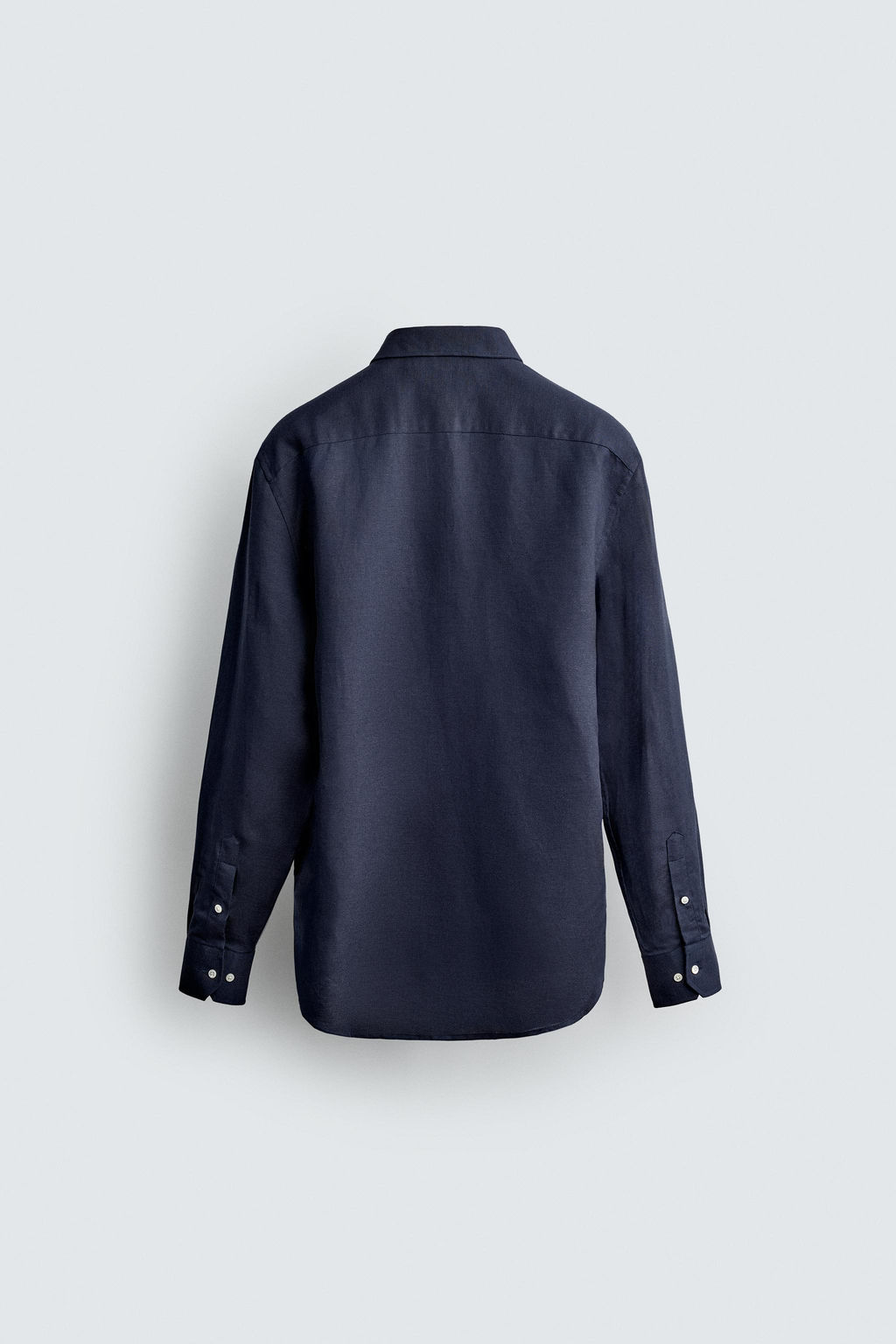 CAMISA REGULAR FIT LINO - LYOCELL / Marino - Zara фото 8
