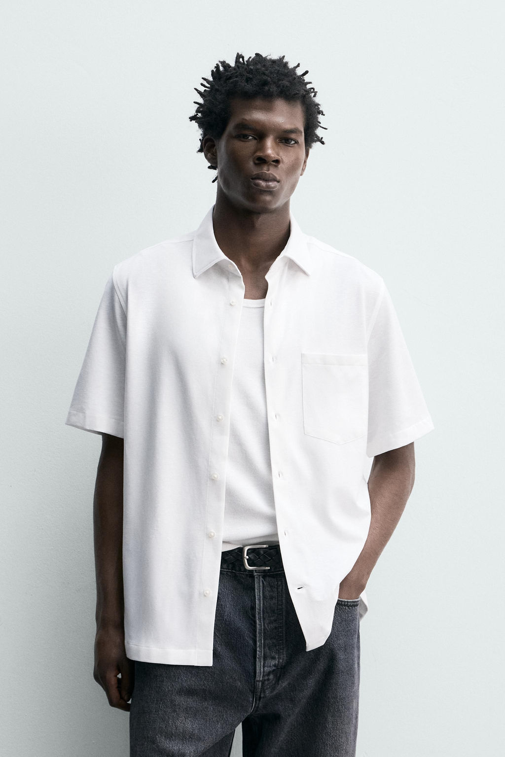 CAMISA REGULAR FIT ESTRUCTURA / Blanco - Zara фото 2