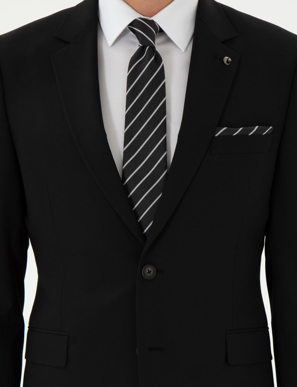 Siyah Slim Fit Klasik Tak_m Elbise