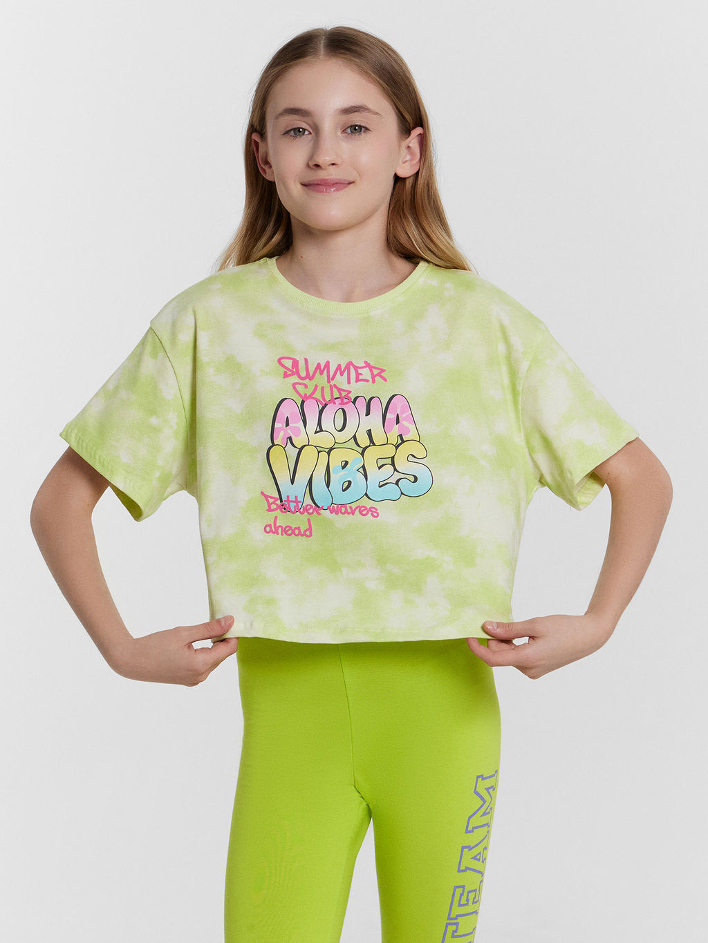 Футболка для девочек с надписью Aloha vibes - Mark formelle фото 2