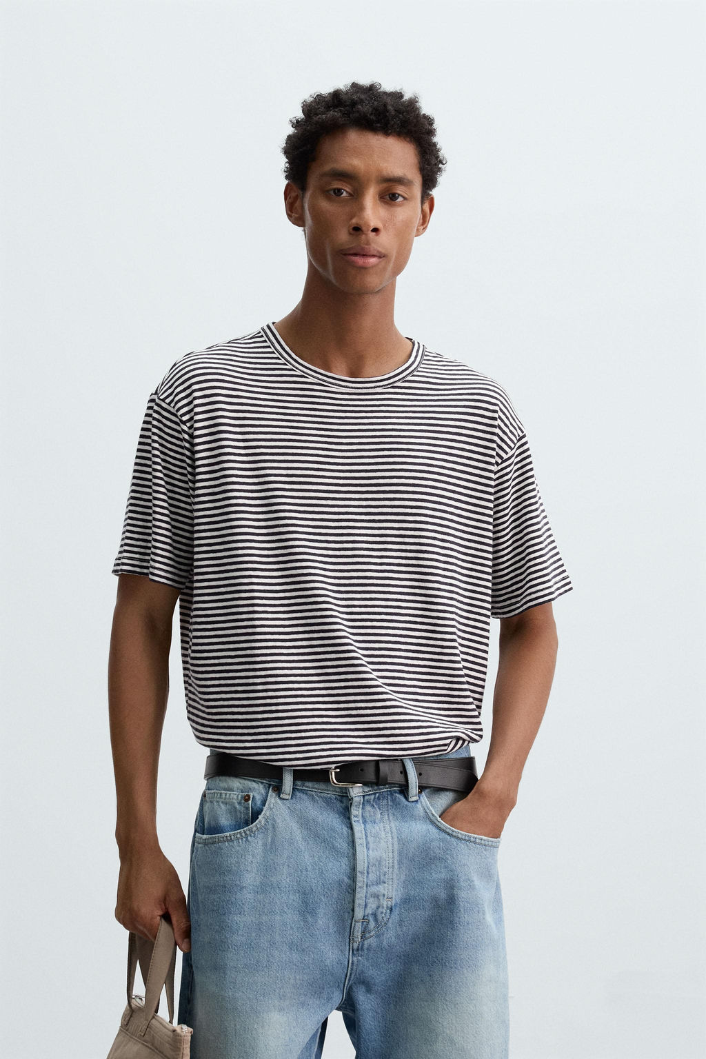 STRIPED COTTON-LINEN T-SHIRT - Zara фото 10