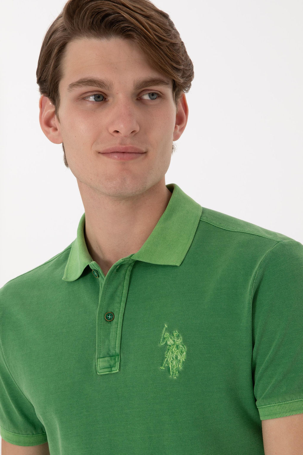Erkek Slim Fit Polo Yaka Ye_il Y_kamal_ Basic Ti__rt Sepette S_rpriz _ndirim - U.s. polo assn фото 3