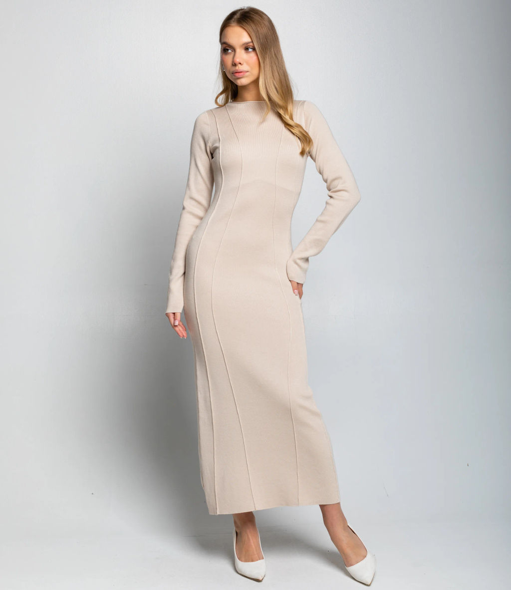 Платье #КТ25114, бежевый