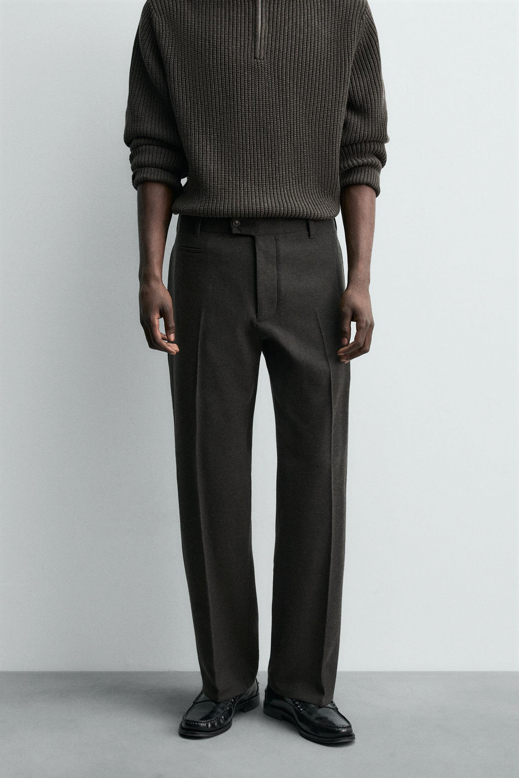 REGULAR FIT FLANNEL TROUSERS - Zara фото 2